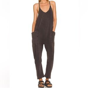 Free People Hot shot onesie in washed black